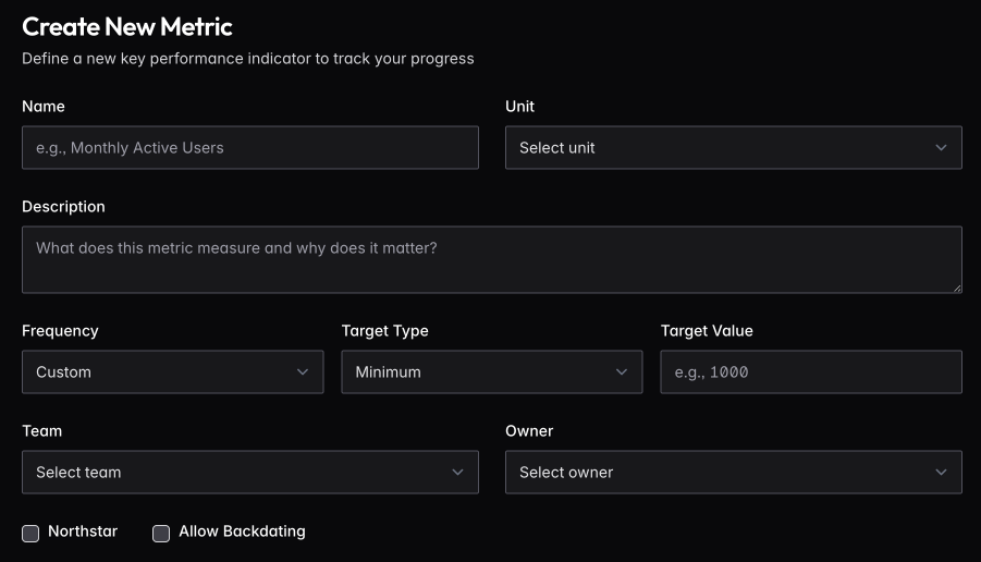 Create Metric